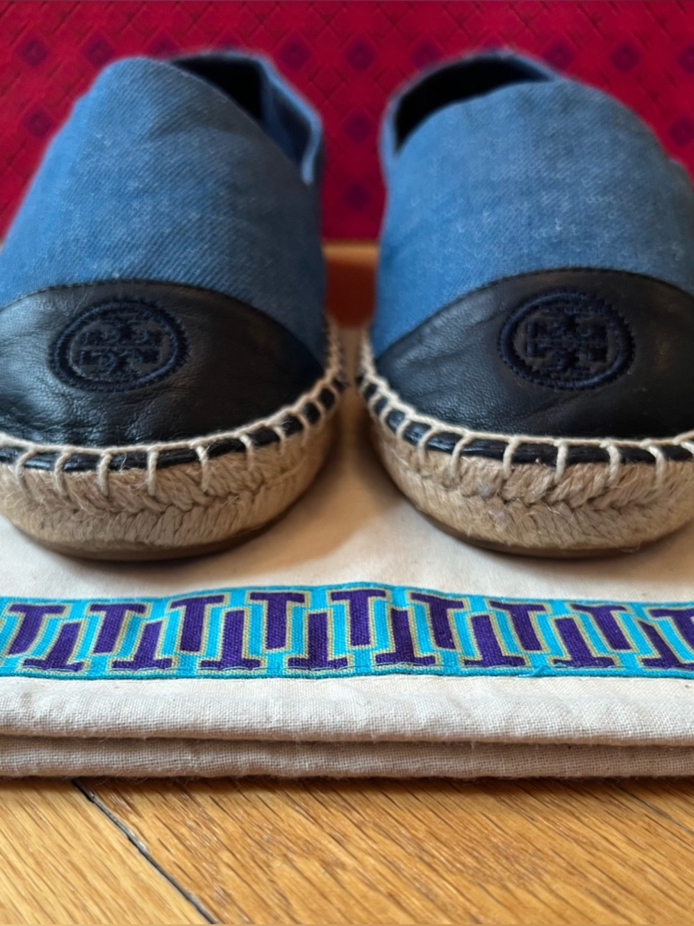 Tory Burch Color- Block Denim & Leather Espadrille - Picture 5 of 11